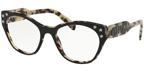 miu miu mu02rv|Miu Miu MU02RV ROK1O1 Eyeglasses in Top Black On Sand .